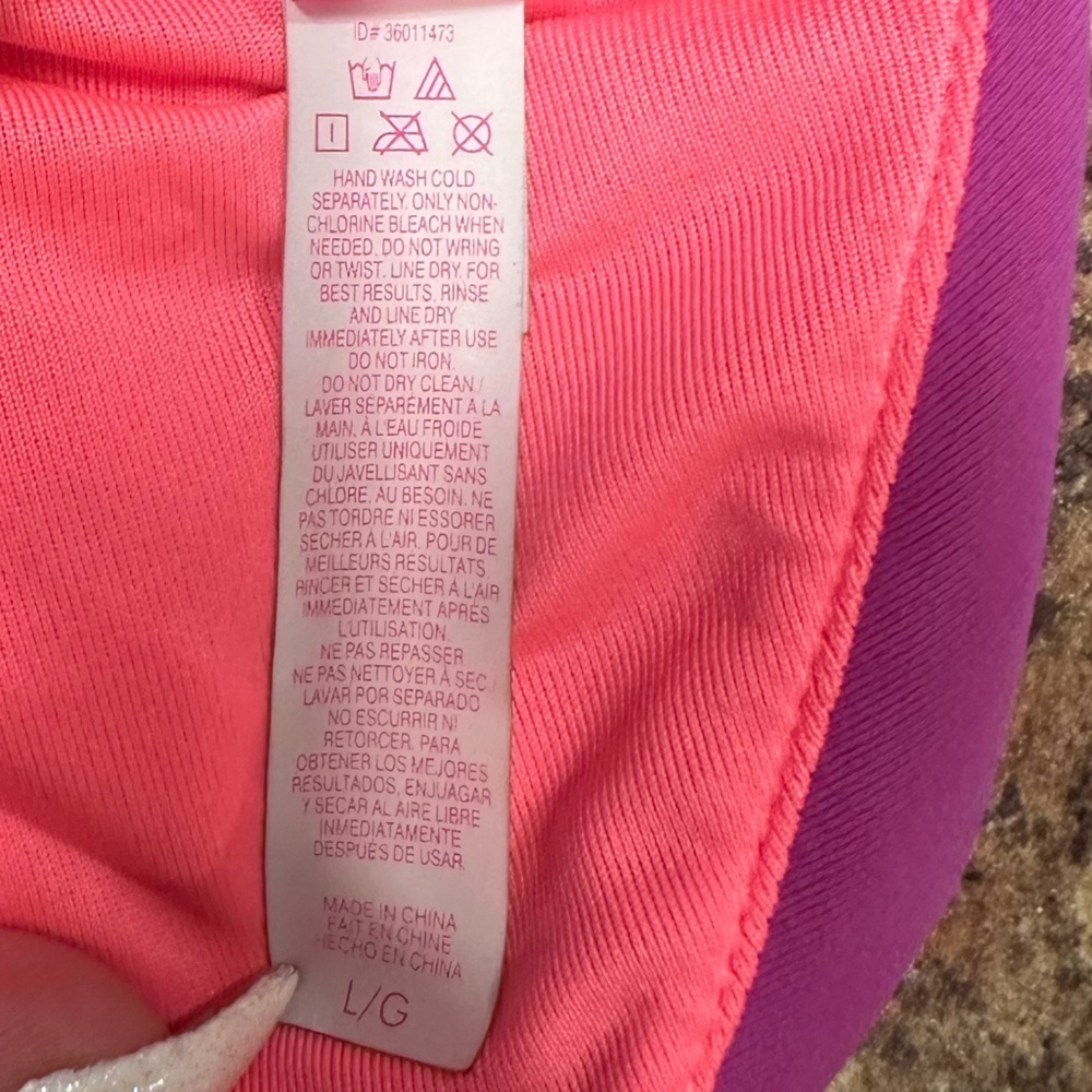 Victorias Secret Halter Neck Bikini Top Fuchsia Stretchy Fabric Womens Size L - Picture 8 of 9
